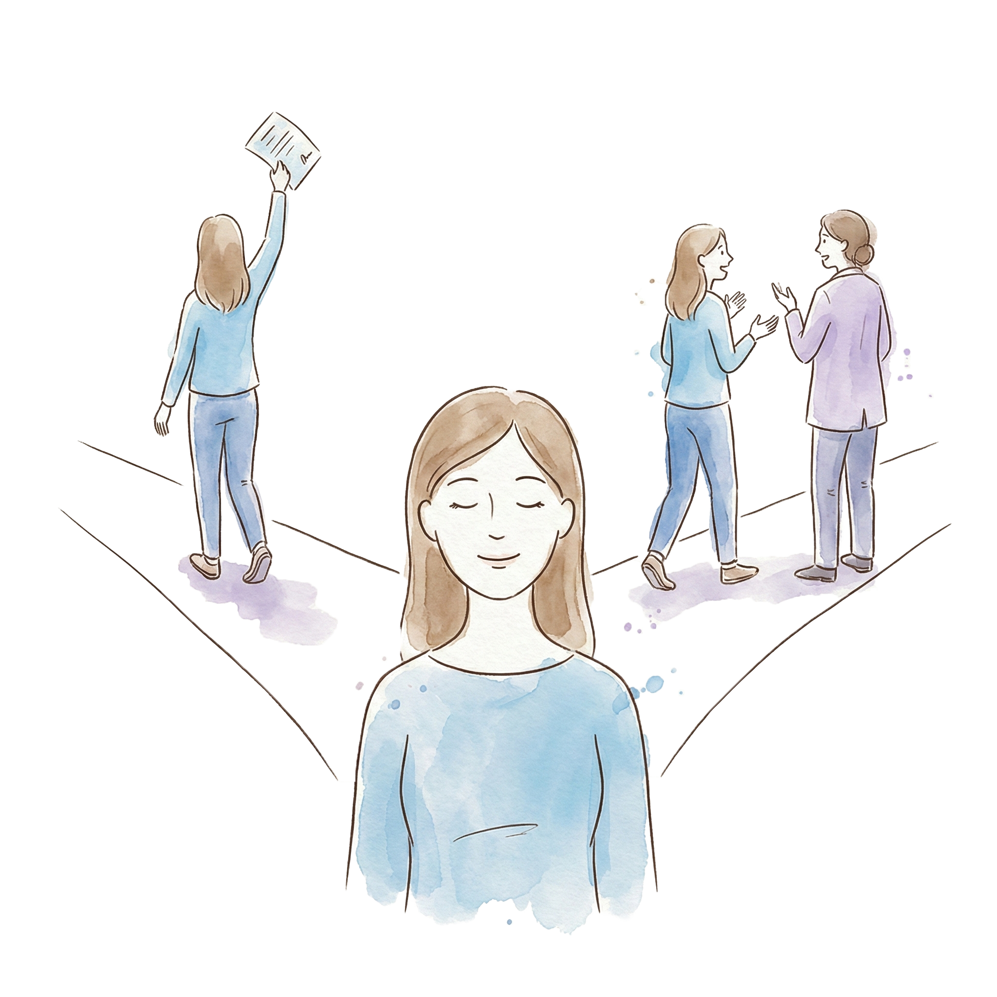 Persona en reflexión